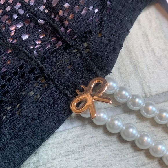 String of Pearls Cupless Bralette OS - Picture 6 of 7